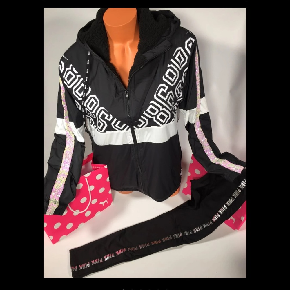 Vs pink bling anorak & Leggings set s